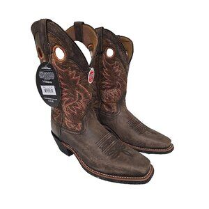 Laredo Men's 68343 Leather Square Toe Cowboy Western Boot Brown Size 9D